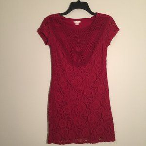 Xhilaration Red Lace Junior SP/TP Dress